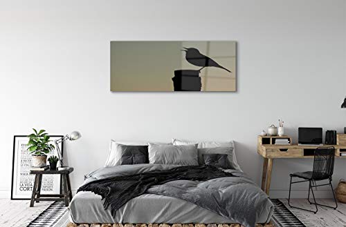 Tableau acrylique faune 125x50 cm décoration oiseau cuisine
