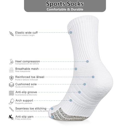 6-Pair Cushion Sports Socks Men Women Running Sock Breathable Anti-blister Tennis Hiking Cycling Basketball2
