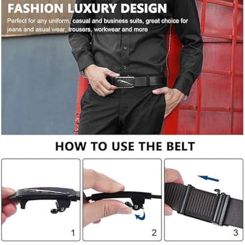 Image of Belts for Men, Leather Belt for Men, Belt for Men, Formal Belts for Men, Micro Adjustable Belt Fit Everywhere | Formal & Casual | Elegant Gift
