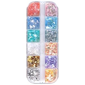 Greabuy Brokaty do Paznokci Zestaw 12 Kolorów