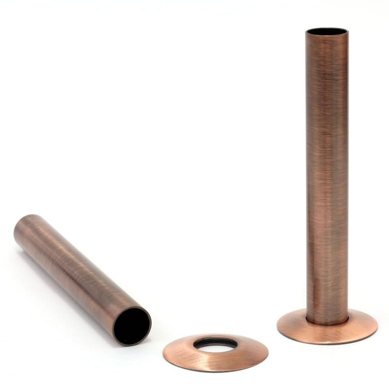 130mm Pipe Sleeves/Shrouds/Covers & Collars (Pair) - Antique Copper