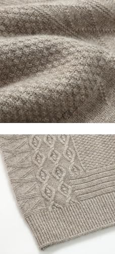 Rivccku Men's Jumpers Crew Neck 100% Pure Cashmere Knitted Jumper Causal Sweater Pullover Long Sleeves Warm Knitwear4