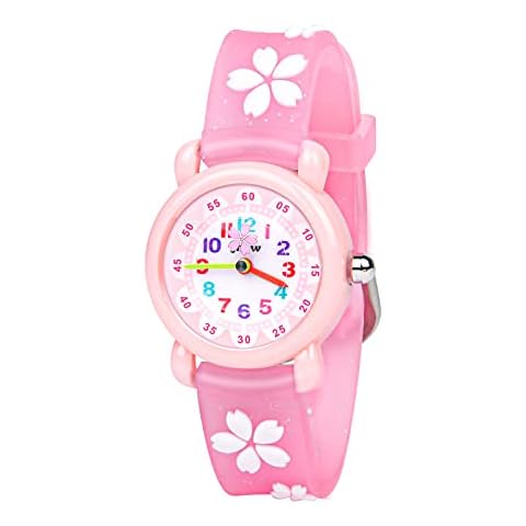 Vicloon Montre Enfant Imprimé Rose Cover