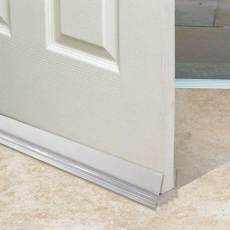 Plastic Easy E-Z Slide on Clear Door Sweep with Draft Stopper Sweep for Doors 1