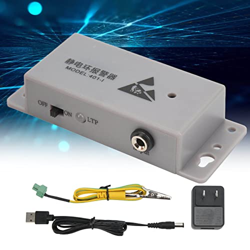 Image of ESD Wrist Strap Monitor, Sensitive Real Time Grounding Alarm Monitor for Electronics Workbench Plastic Stainless Steel US Plug 100 to 240V 1 Set