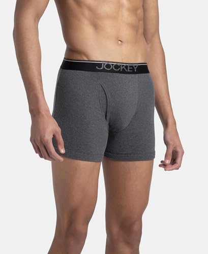 Image of Jockey 8009 Men Super Combed Cotton Rib Solid Boxer Brief with Ultrasoft and Durable Waistband (Pack of 3)