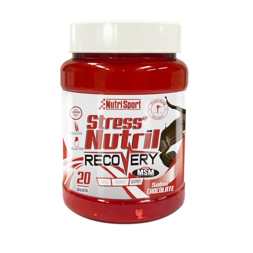 NUTRISPORT   StressNutril Recovery Chocolate 800g | Recuperador Muscular Post Entreno con Proteína Whey y Carbohidratos | Complemento Alimenticio para Deportistas | 20 Dosis
