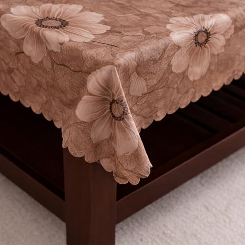 Image of Dakshya Industirs PVC Waterproof Table Cover 36x54 Inch Floral Printed Center Table Cover Washable Plastic Table Sheet Oilproof Dining Table Cover for Coffee Table Living Room Home (Premium Floral)