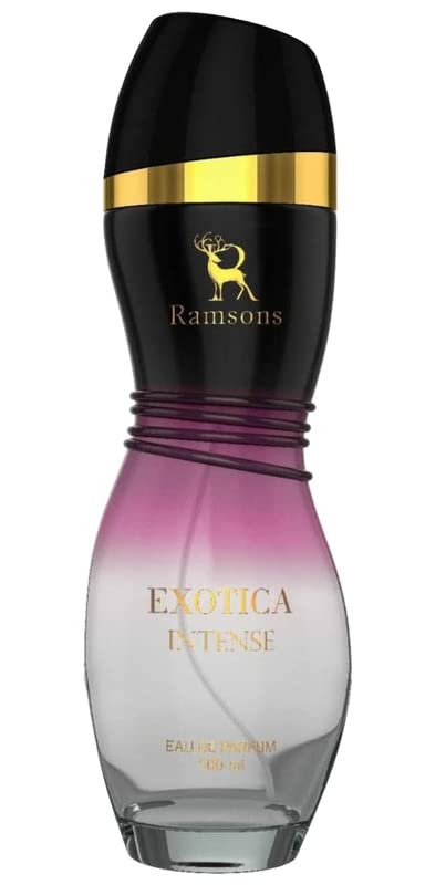 RAMSONSEXOTICA INTENSE Eau De Parfum |100 ML | Perfume for Women | TN - Sweet, Plum, Peach, Orange Blossom, Leafy Green | MN - Honey, Jasmine, Muget, Rose | BN - Amber, woody, Vanilla, Musk