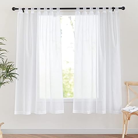 PONY DANCE Cortinas Cortas Blancas 2 Piezas Cover