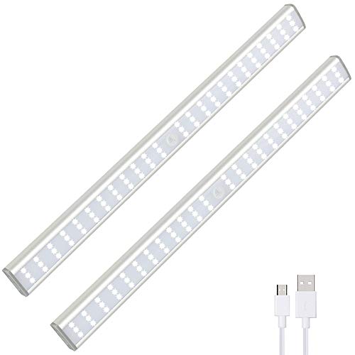 Preisvergleich Produktbild 72LED Schrankbeleuchtung mit Bewegungsmelder,Wireless Schrankbeleuchtungen mit Magnetstreifen,3 Helligkeitsstufen Intelligente LED Küchenleuchte für Küche,Kleiderschrank,Kofferraum,Trep... (2Stück)