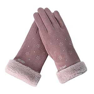 WENZHOU Dames winter touchscreen lederen handschoenen, super zacht, warm en elegant van suède, mouwen in ecologisch…