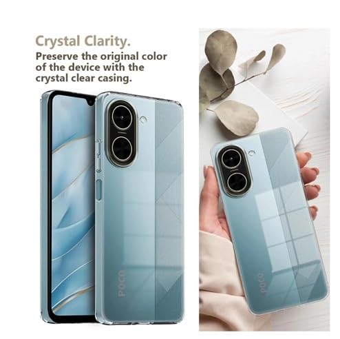 Image of REALCASE Silicone Redmi A5 Back Cover Scratch Resistant Protective Crystal Clear Transparent Back Cover for /Redmi A5 / Poco C71