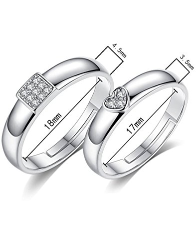 Karatcart Platinum Plated Silver Crystal Elegant Couple Adjustable Ring Gift for Men and Women - Image 6