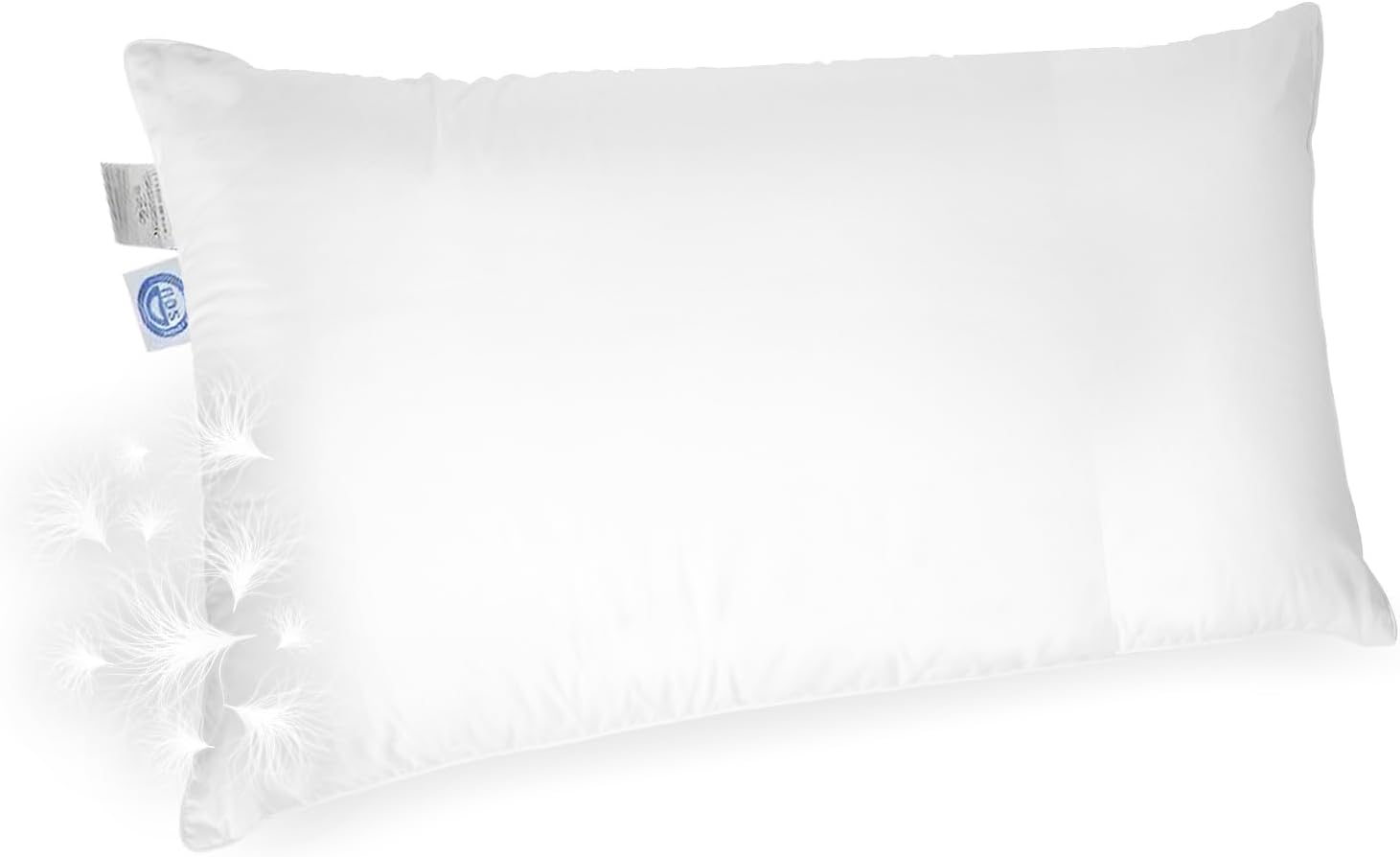 east coast bedding elite premium down pillow - king size firm - single pack - 600 fill power white down, 400 thread count cotton shell - enhanced support for all sleepers - made in usa firm king (pack of 1)