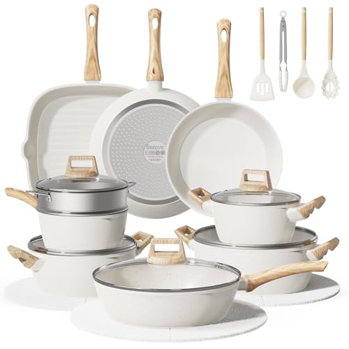 24Pcs Pots and Pans Set Non Stick,Ceramic Cookware...