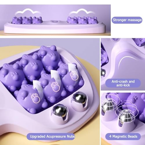 Image of Portable Double Foot Massage Roller, Three Massage Techniques for Relieve Pain from Plantar Fasciitis, Tight Muscles & Sore Feet and Improved Circulation, Portable Reflexology Tool | Multicolor