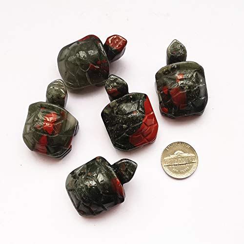 Manekieko Natural Africa Bloodstone Tortoise Crystals and Healing Stones - Image 3