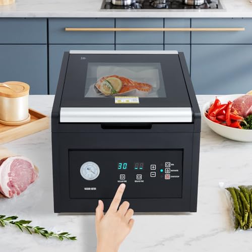 Image of Chamber Vacuum Sealer with Marinating Function,Auto Seal,4.2 Cbm /h,950W,11.5 inch Sealing Width,Stainless Steel,Professional Food Vacuum Packaging Machine for Household and Commercial Use