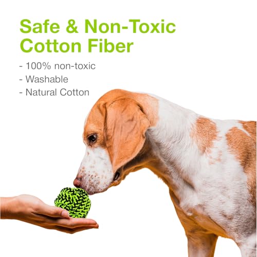 Image of Cotton Rope Balls for Dogs and Pets |Puppy Toys Small Rope Balls for Teething |Durable Chew Cotton Rope Balls |Pet Friendly Washable Dog Toy Rope Ball for Small and Medium Dogs (Green)