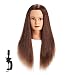 26-28 100% Human Hair Mannequin head Training Head Cosmetology Manikin Head Doll Head with free Clamp (20")