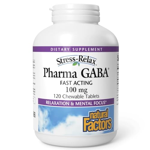 Natural Factors Pharma GABA, Dietary Supplement, 120 Chewable...