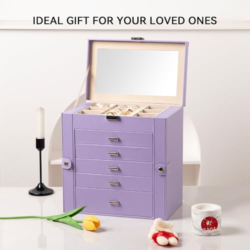 Boîte à bijoux Frebeauty avec miroir, le cadeau parfait pour ranger les accessoires - 8
