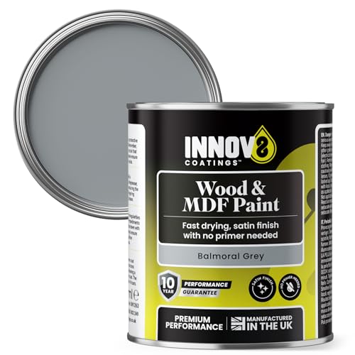 Image of INNOV8 COATINGS Wood & MDF Paint - 250 ml - Satin Finish (Balmoral Grey)