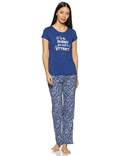 Image of Max Women Printed Cap Sleeves T-Shirt with Pyjamas