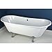 Kingston Brass Aqua Eden VCTND6728NH1 Cast Iron Double Slipper Clawfoot Bathtub Chrome Feet without Drillings, 67-Inch, White