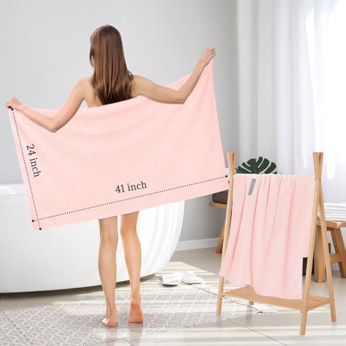 Image of 2 Pack Microfiber Hair Towel - 41 x 24 inches Super Soft, Absorbent, Fast Drying Without Frizz Hair Towel Wrap for Women Long, Thick, Curly Hair - Hair Turbans with Elastic Strap