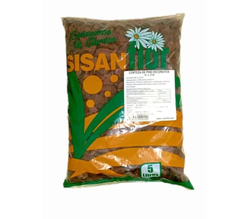 Garden Center Shop | Corteza de Pino Sisanflor Varios tamaños | Mulching Decorativo Natural | Cubresuelos para Macetas, Jardín, Parterres y Plantas (5L 10/20)