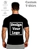 Custom T-Shirt Design Your Own - Personalised Text Print Front or Back - Cotton Tee for Men (Black,XXL) #3