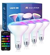 Lepro BR1 AI Smart Light Bulbs, Dimmable BR30 Bulbs, Work with Alexa &amp; Google Home, Music Sync, R...