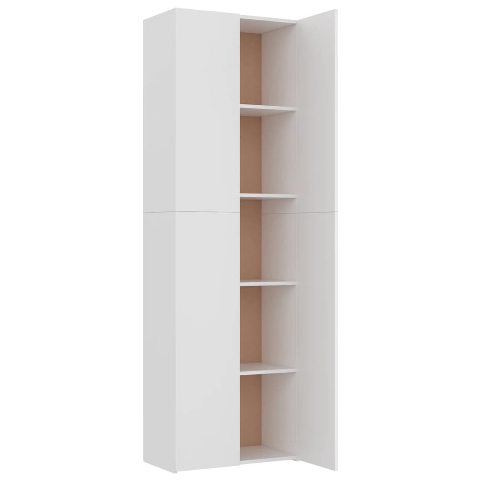Homgoday Armadio da ufficio, armadio da ufficio, con 2 ante e 5 ripiani, armadio per ufficio, soggiorno e scuola, librerie da ufficio, 60 x 32 x 190 cm, bianco