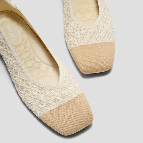 Image of VIVAIA Margot 3.0 Newly Upgraded Women's Ballet Flats Comfortable Square-Toe V-Cut Flats Casual Dress Washable Sustainable Shoes