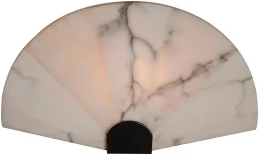 CWCQGH Spanish Marble Wall Lamp Copper Stone Sconce Modern Luxury Living Room Bedroom Corridor Hotel Art Decor,Warm light-D30cm