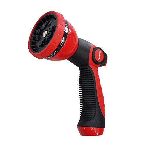 Garden Hose Nozzle Hand Sprayer - Heavy Duty Metal Watering Nozzle - High Pressure | Thumb Switch Flow Control Spray Attachment | Suitable for Car Wash, Cleaning, Watering Lawn and Garden