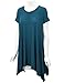 Made By Johnny WT1110 Womens Short Sleeve Side Panel Loose Fit Tunic Top M Teal