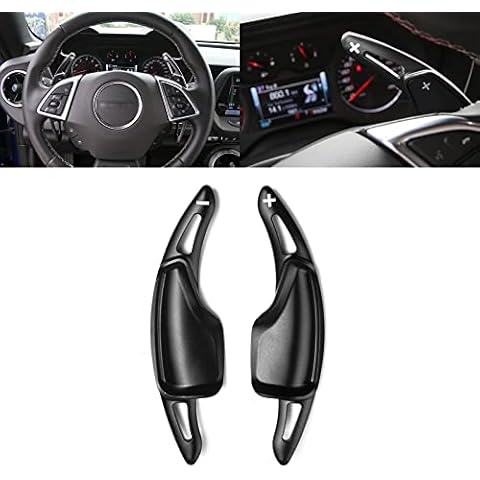 x xotic tech Black Aluminum Alloy Paddle Shifter Extensions Cover Trim Compatible with Chevy C7 Corvette 2014-2019, Camaro 6th Gen 2016-up Interior Accessories Cover