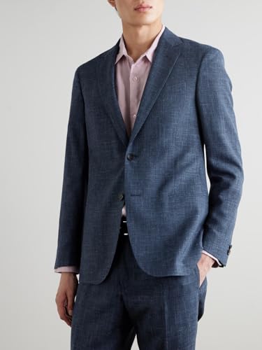 Men's Casual Cotton Linen Blazer Lightweight Two Button Suit Jacket2