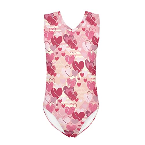 Image of Fashion Print One-Piece Swimsuits for Girls,Soft Stretchy One Piece Bathing Suit Quick Dry Beach Swimwear 5-14 Years