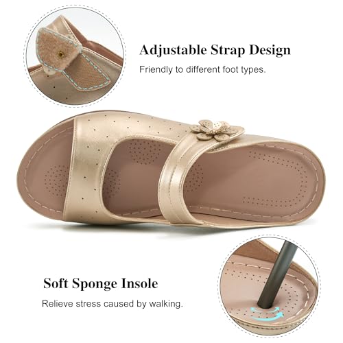 FUDYNMALC Womens Slides Sandals Orthopedic: Comfortable Summer Beach Platform Shoes Ladies Dressy Walking Wedge2