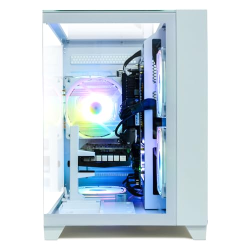 Image of LXZ Gaming PC Desktop, I5-12400F, 2.5GHz, GeForce RTX 3050 6GB, 16GB DDR4 RAM, 1TB NVME SSD, for Gaming and Work, White