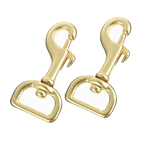 Happyyami 2pcs Solid Brass Snap Hooks for Dog Collars Swivel Clips Durable and Practical Trigger Clasps for Pet Leashes and Accessories
