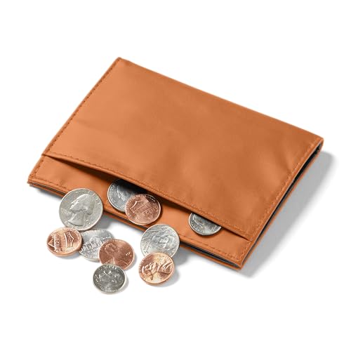 Image of Allett Coin Wallet 2.0, Hazel Brown | Leather, RFID Blocking, Velcro Pocket, Slim, Minimalist, Bifold, Water Resistant, Thin, Front Pocket | Holds 4-24 Cards, Flat Bills & Receipts