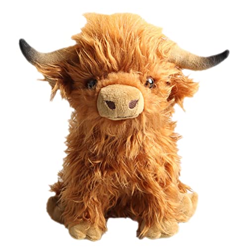 Peluche Vache,28 Cm Jouet en Peluche De Vache des Highlands,Peluche De Vache Réaliste,Jouets en Peluche en Peluche De Vache des Highlands Écossaises,Peluche Câline pour Enfants Garçons Filles