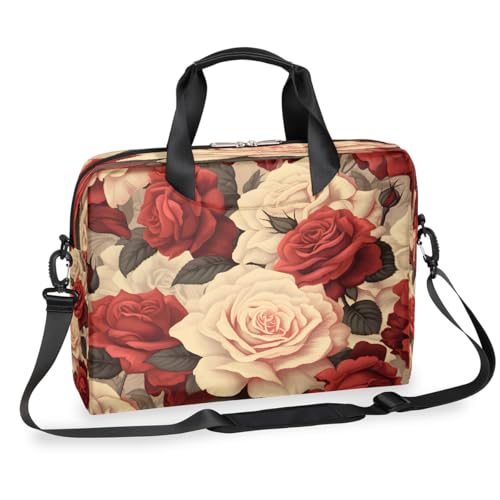 Maletín para portátil 15.6-16 pulgadas rojo con flores miniatura 1