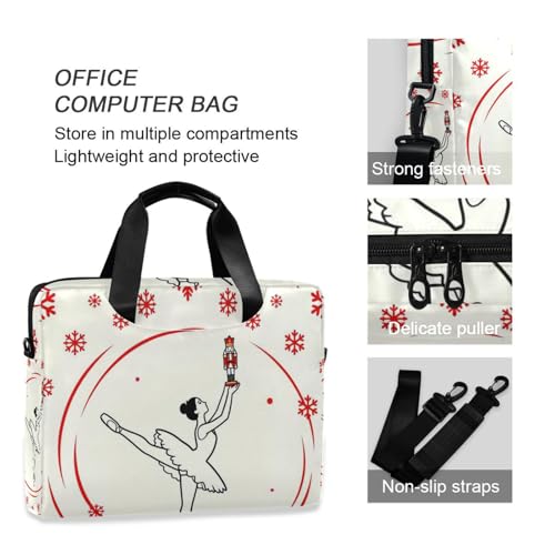 Funda para portátil de 15.6 pulgadas con asa y correa de hombro blanca miniatura 6