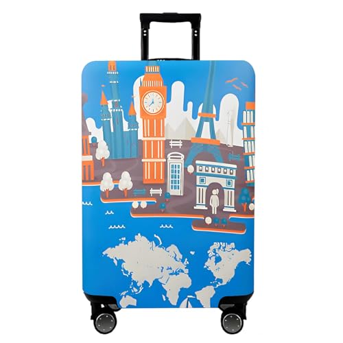 Image of WUJIAONIAO Travel Luggage Cover Baggage Suitcase Cover Protector Skins 18-32 Inch, Eiffel Tower, S (for 18--20 inch luggage)